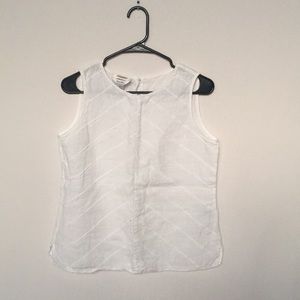 White Sleeveless Linen Shirt